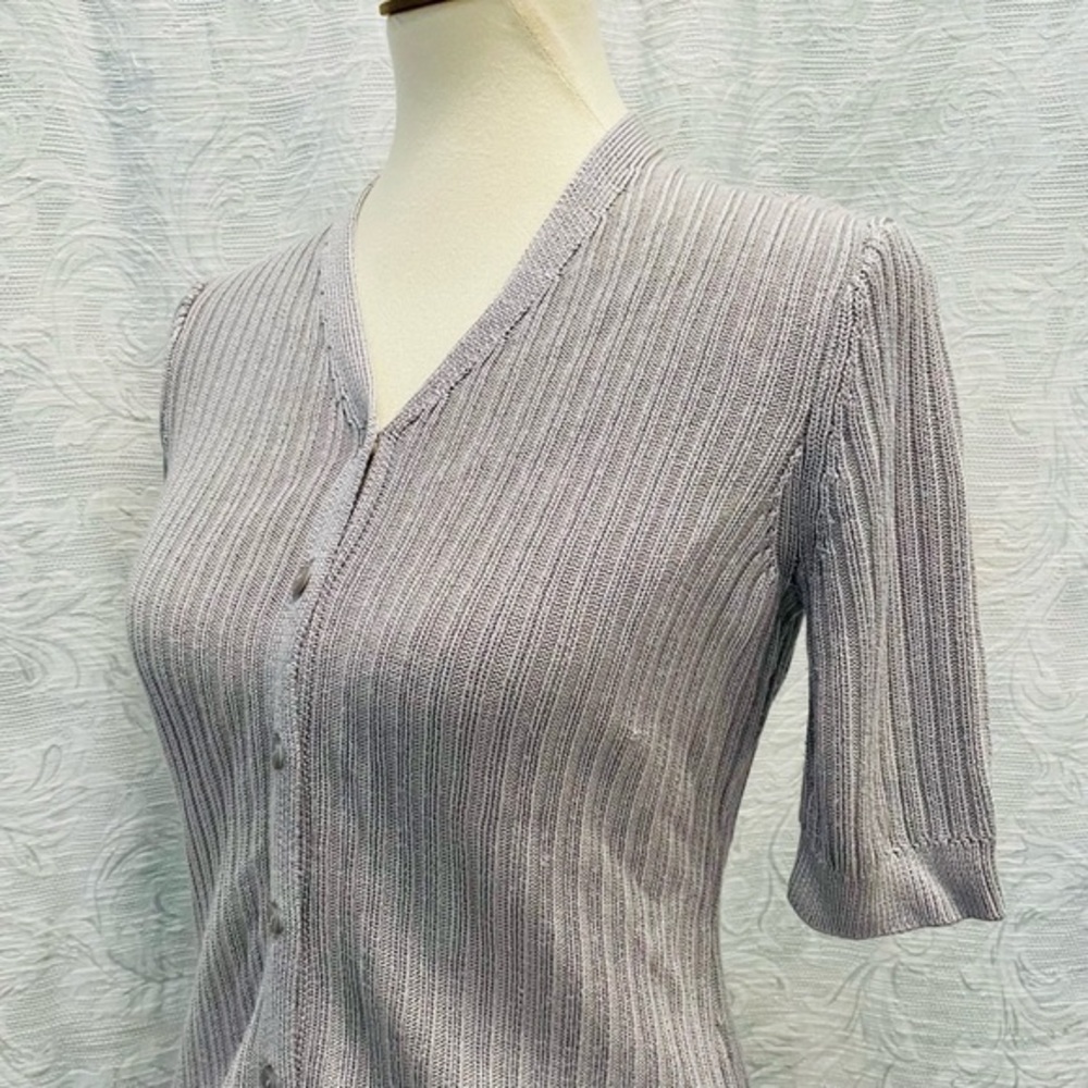 Brooks Brothers S/S Ribbed Cardigan in Cloud - Picture 1 of 10